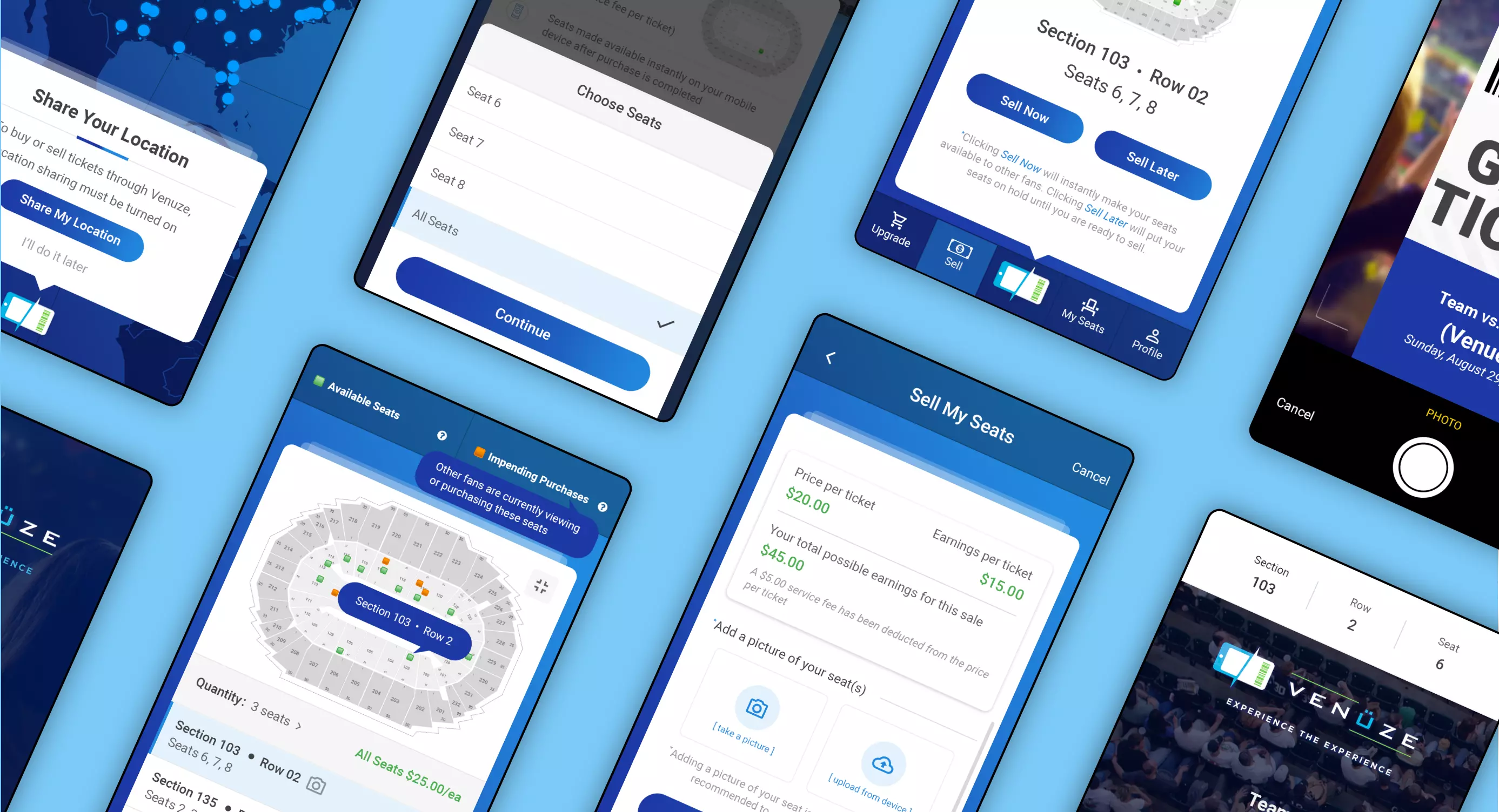 Venuze, a mobile app for in-game ticket buying and selling